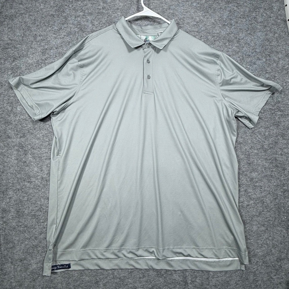 Robert Graham Polo Shirt Mens 2XL Classic Fit Performance Poly Gray Micro Dot